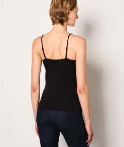 Etam 100% Cotton Camisole BLACK Sale