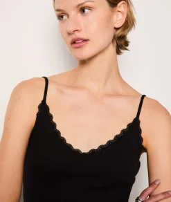 Etam 100% Cotton Camisole BLACK Sale