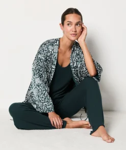 Etam 3 Piece Pyjamas GREENBACKGROUNDPRINT Hot