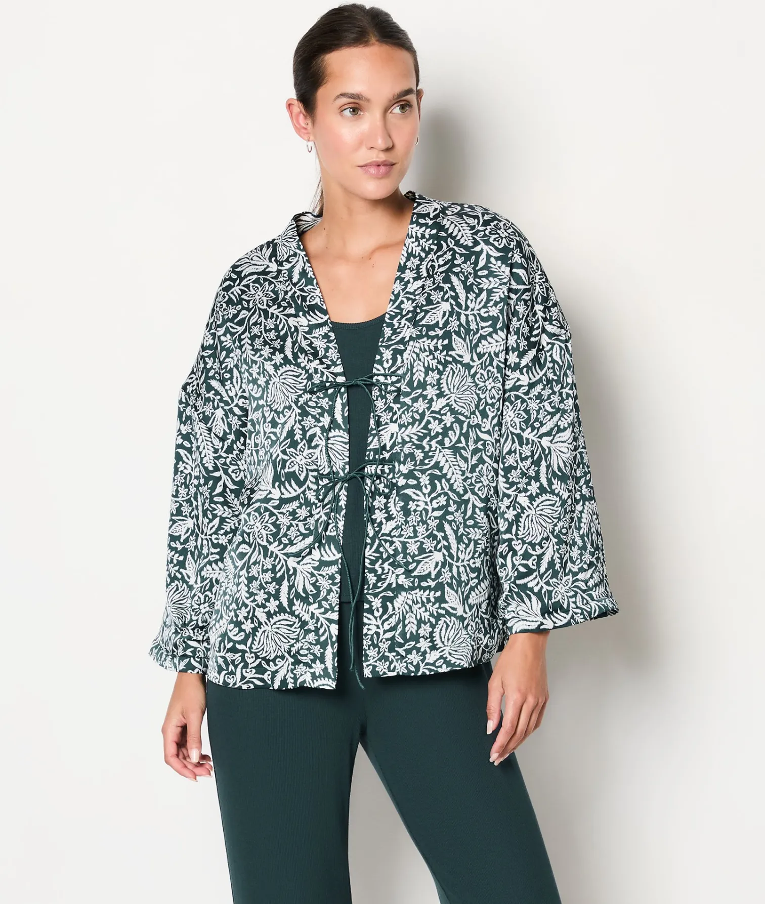 Etam 3 Piece Pyjamas GREENBACKGROUNDPRINT Hot