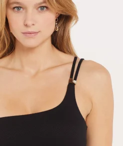 Etam Asymmetric Bikini Top Bralette BLACK Shop