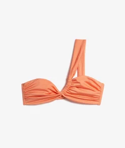 Etam Asymmetric Strapless Bikini Top to Tie CORAL Hot