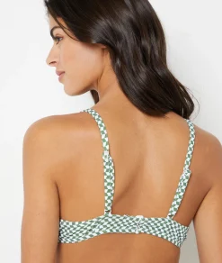 Etam Balconette Bikini Top with Pattern GREEN Best