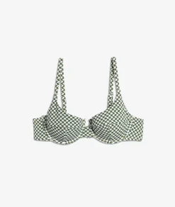 Etam Balconette Bikini Top with Pattern GREEN Best