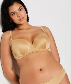 Etam Balconette glitter bikini top Gold New