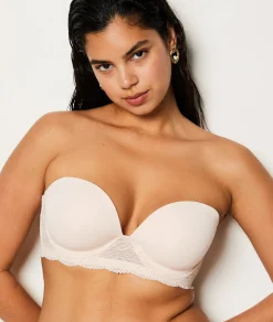 Etam Bandeau coques fines bretelles amovibles - bonnet D ROSEPOUDRE Best Sale