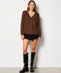 Etam Blouse boutonnée imprimée léopard IMPFDTAUPE Best