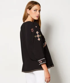 Etam Blouse brodée NOIR Best Sale