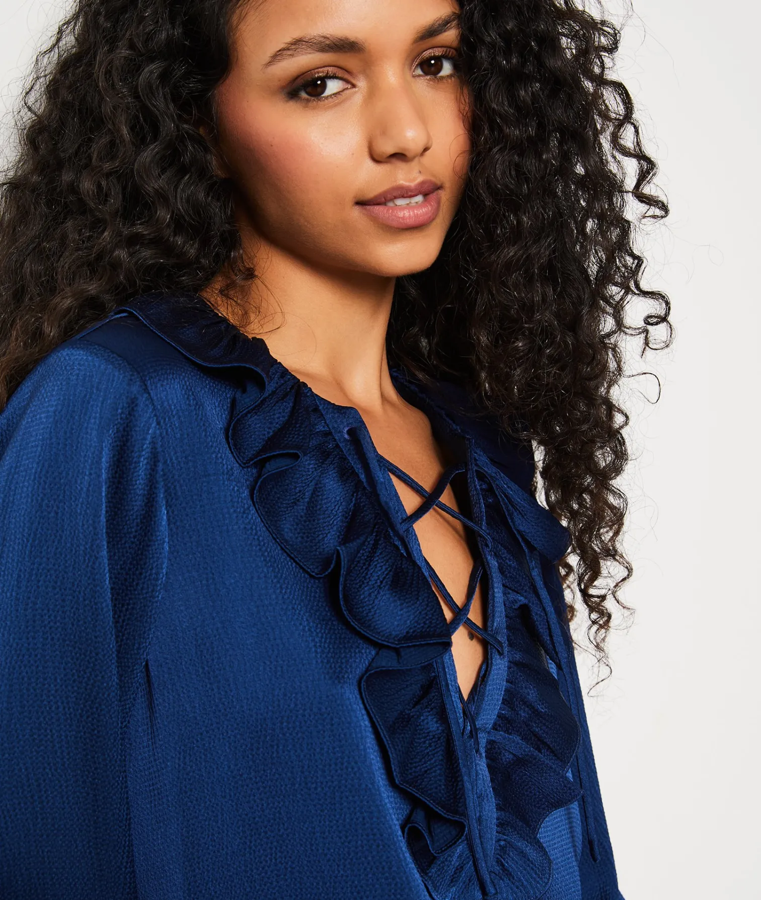 Etam Blouse col à lacets BLEUNUIT New