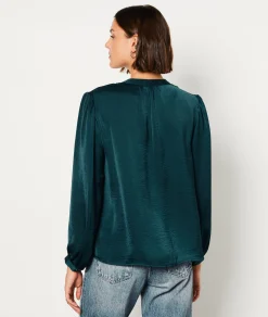 Etam Blouse satinée manches longues BLEUCANARD Store