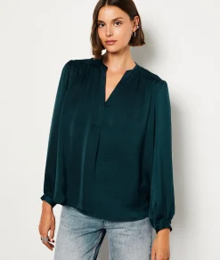 Etam Blouse satinée manches longues BLEUCANARD Store