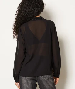 Etam Blouse transparente à strass NOIR Cheap