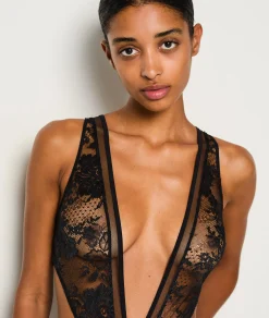 Etam Bodysuit in French Lace BLACK Best Sale
