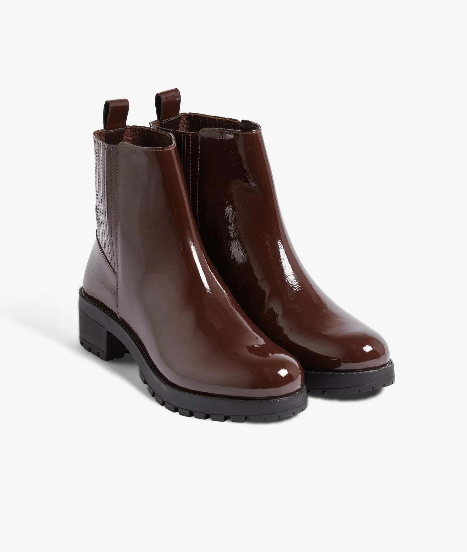 Etam Bottines vernis en cuir CHOCOLAT New
