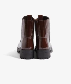 Etam Bottines vernis en cuir CHOCOLAT New