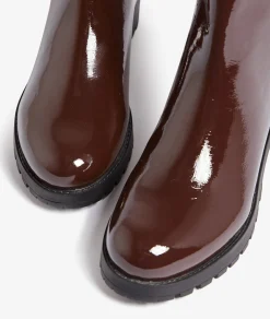 Etam Bottines vernis en cuir CHOCOLAT New
