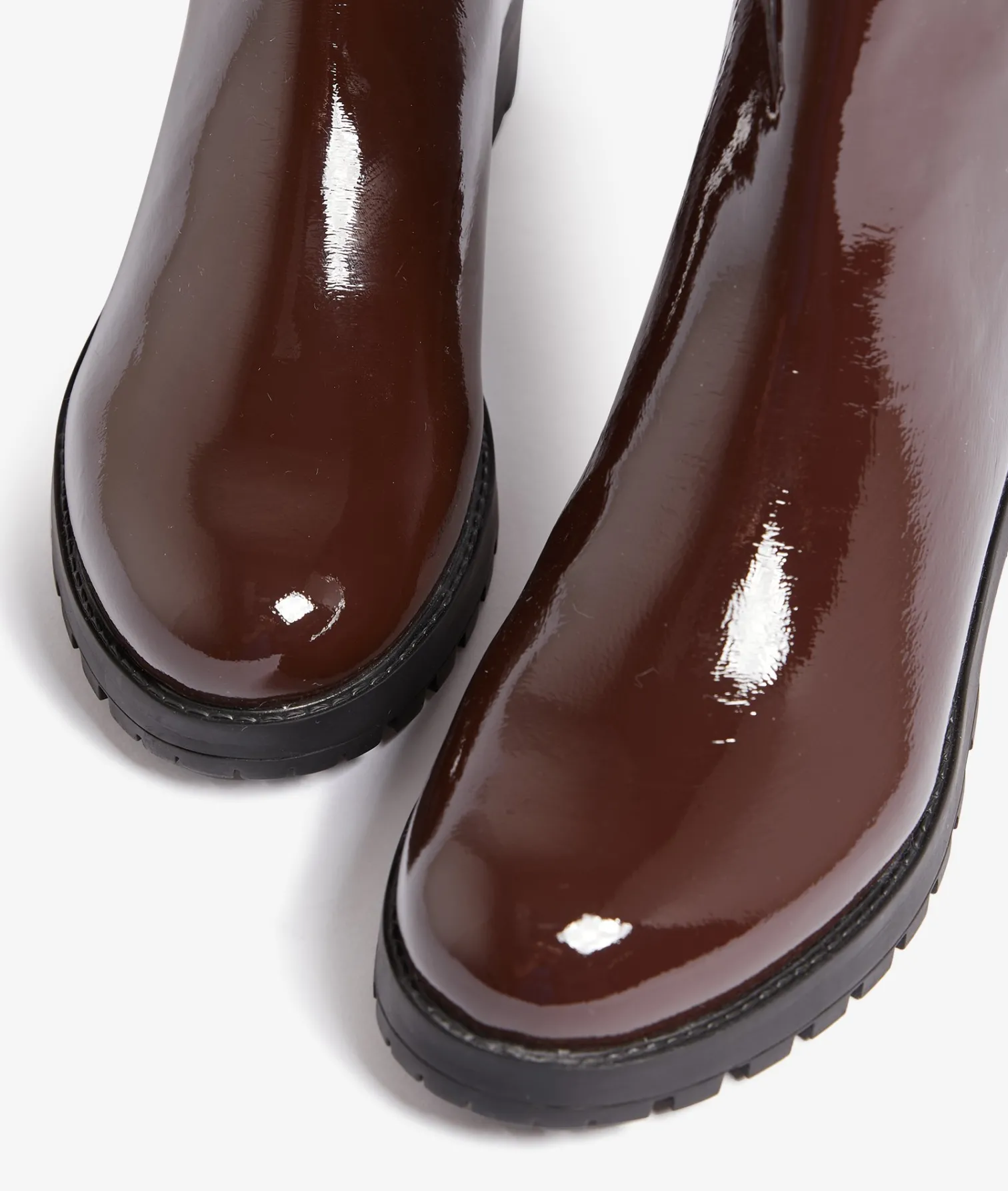 Etam Bottines vernis en cuir CHOCOLAT New