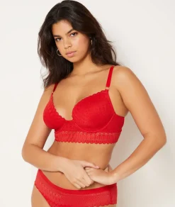 Etam Bra N.5 - The Lightly Lined Plunge Bra RED Fashion