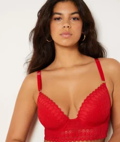 Etam Bra N.5 - The Lightly Lined Plunge Bra RED Fashion