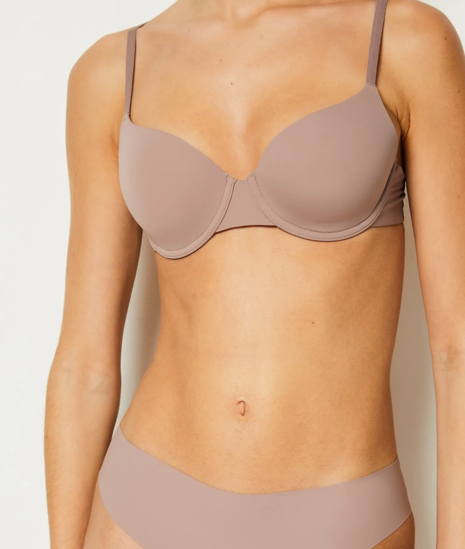 Etam Bra No. 4 - Lightly Lined Demi Bra TAUPE Cheap