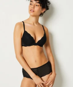 Etam Bra No. 2 - Plunging Push-Up NOIR Cheap