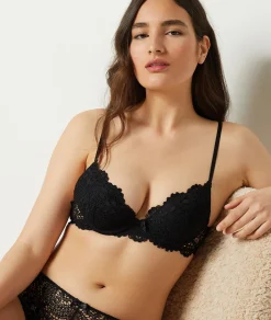 Etam Bra No. 2 - Plunging Push-Up BLACK New