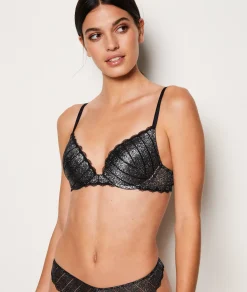Etam Bra No. 2 - The Iridescent Plunge Push-Up NOIR Sale