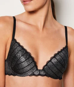 Etam Bra No. 2 - The Iridescent Plunge Push-Up NOIR Sale