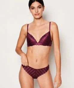 Etam Bra No. 2 - The Iridescent Plunge Push-Up PRUNE Clearance