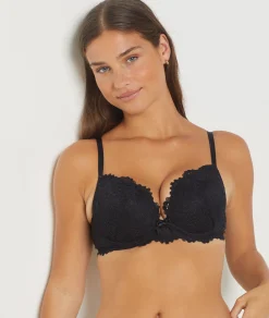 Etam Bra No. 5 - The Lightly Lined Plunge Bra BLACK Outlet