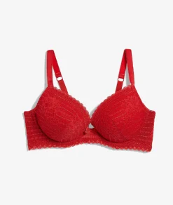 Etam Bra No. 5 - The Lightly Lined Plunge Bra RED Clearance