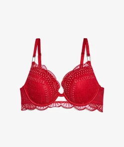 Etam Bra No. 5 - The Lightly Lined Plunge Bra ROUGE Clearance