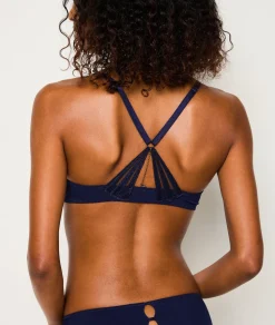 Etam Bra No. 2 - The Plunge Push-Up with Jewel Details MARINE Cheap
