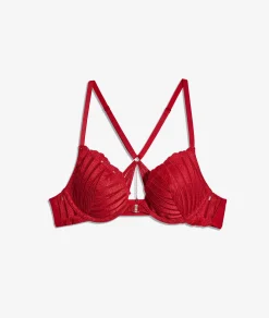 Etam Bra No. 2 - The Plunge Push-Up with Jewel Details ROUGE New
