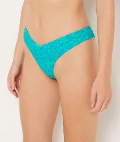 Etam Brazilian Bikini Brief with High-Leg Bikini Bottom Pattern BLUEGREEN Store