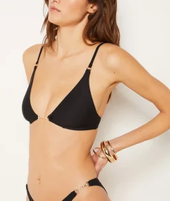 Etam Brazilian high-leg bikini bottoms with jewel details BLACK Hot