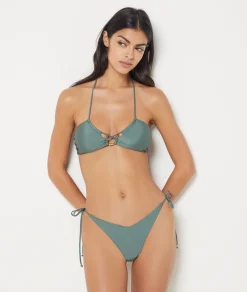 Etam Brazilian tie-side bikini bottom CELADON Discount