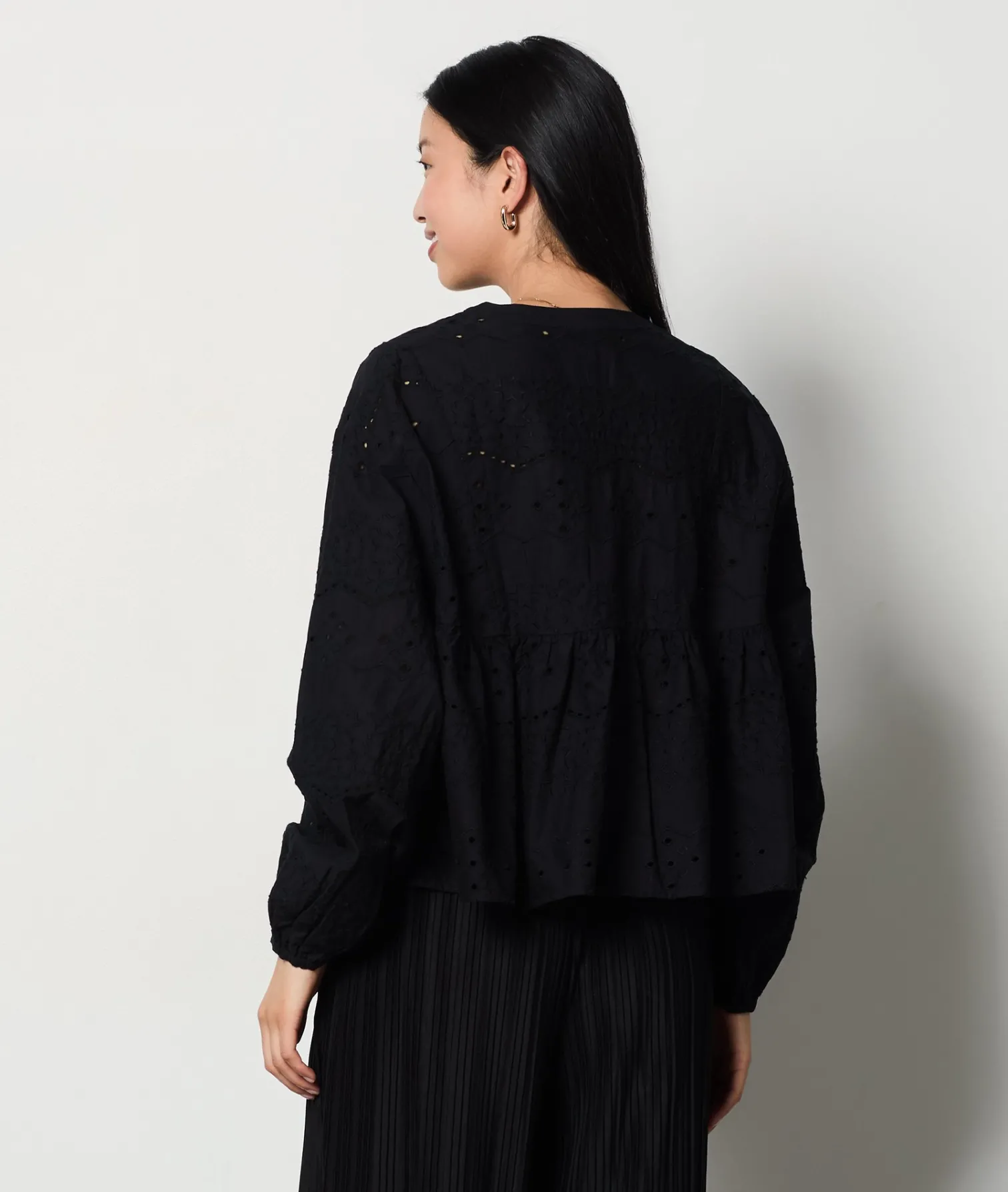 Etam Broderie Anglaise Shirt BLACK Store