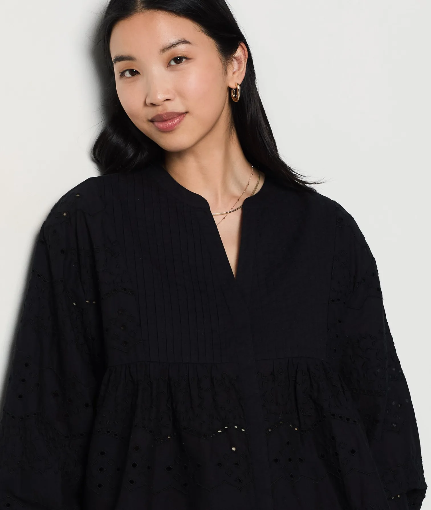 Etam Broderie Anglaise Shirt BLACK Store