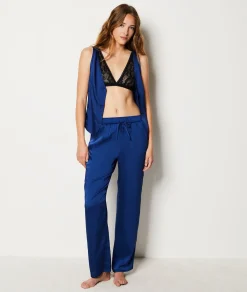 Etam Buttoned Satin Tank Top INK Outlet