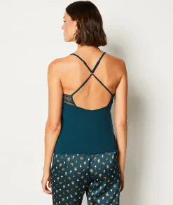 Etam Camisole with thin straps GREEN Flash Sale