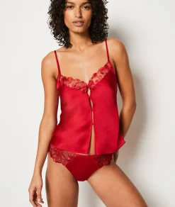 Etam Caraco détails tulle brodé ROUGE Clearance