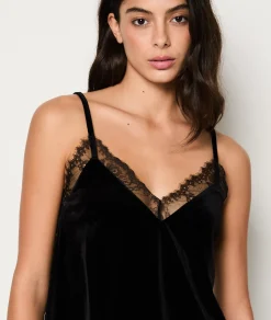 Etam Caraco en velours décolleté dentelle NOIR Sale