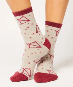 Etam Chaussettes astrologie "Sagittaire" ROUGE Fashion