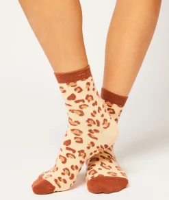 Etam Chaussettes motifs léopard BEIGE Clearance