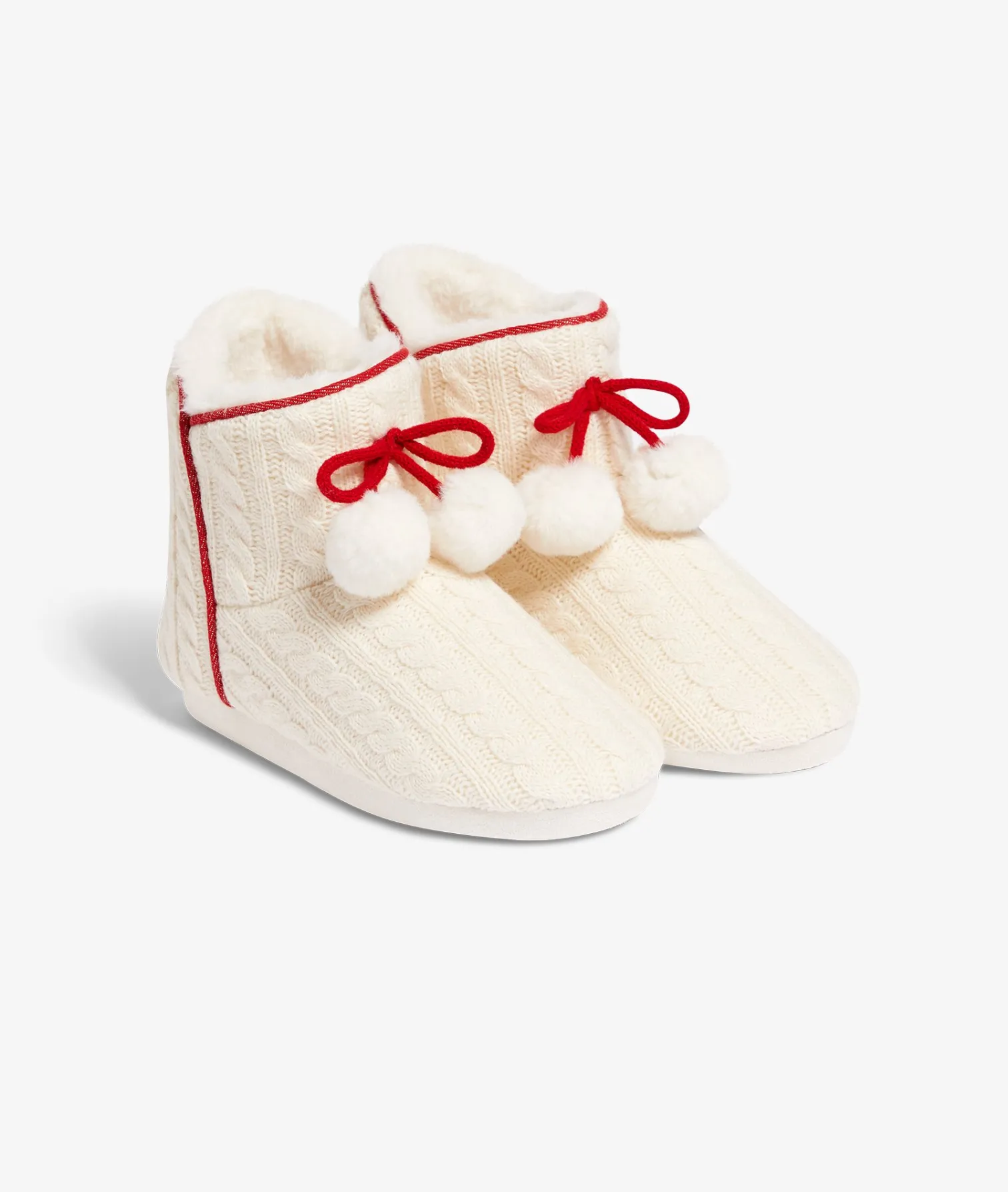 Etam Chaussons bottines côtelées en polaire ECRU Discount