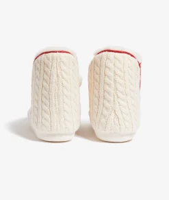 Etam Chaussons bottines côtelées en polaire ECRU Discount
