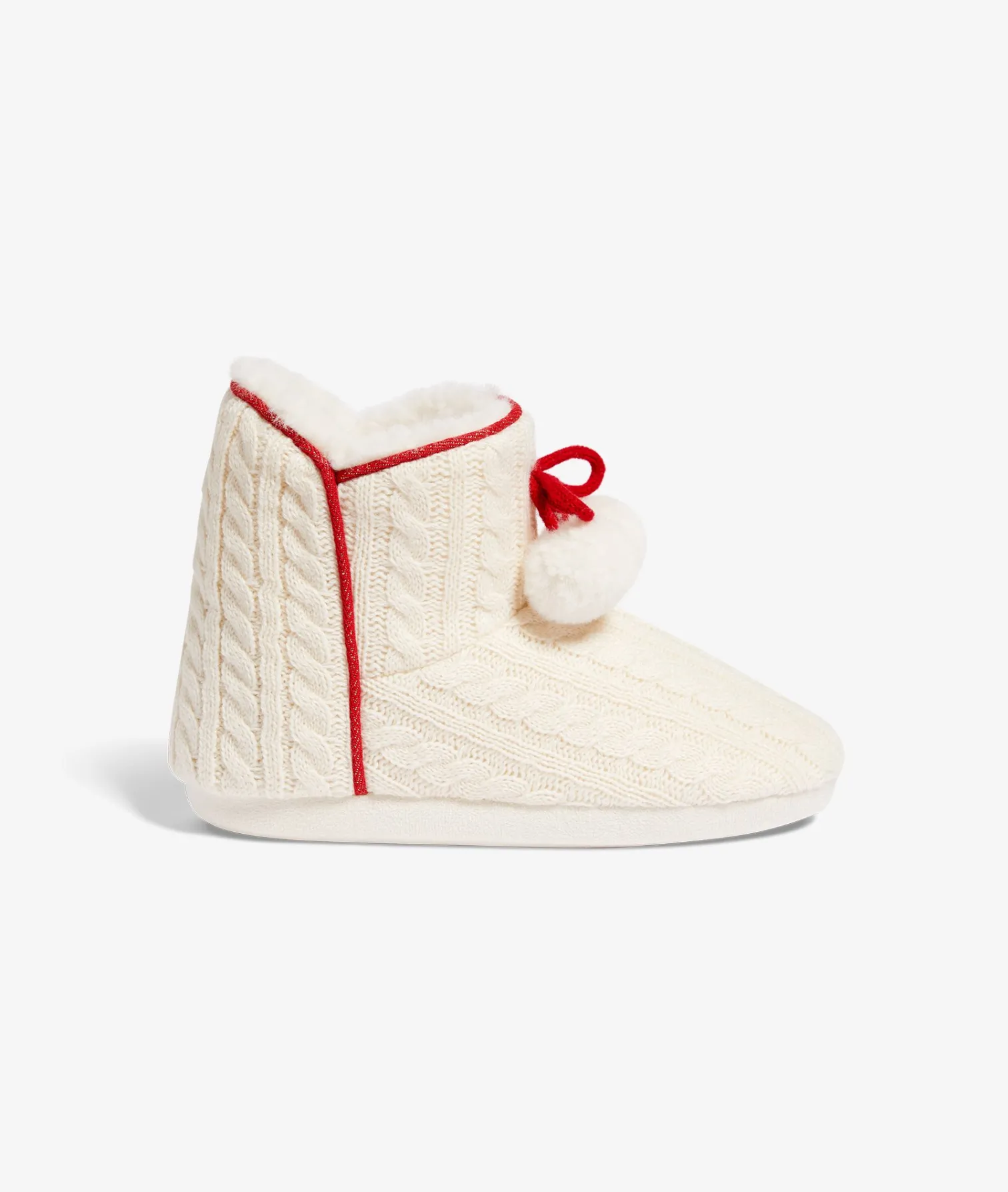 Etam Chaussons bottines côtelées en polaire ECRU Discount