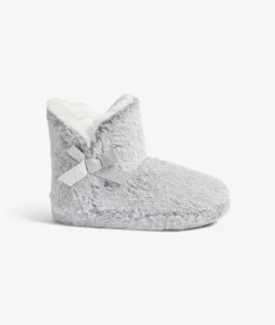 Etam Chaussons bottines fourrés détails noeuds GRISCLAIR Best