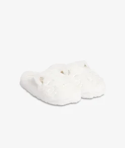 Etam Chaussons mules en fourrure chat ECRU Clearance